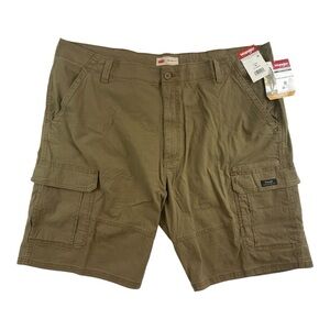 Wrangler Heritage Relaxed Fit Cargo Shorts Green Cotton 10" Inseam Sz 42 DEFECT